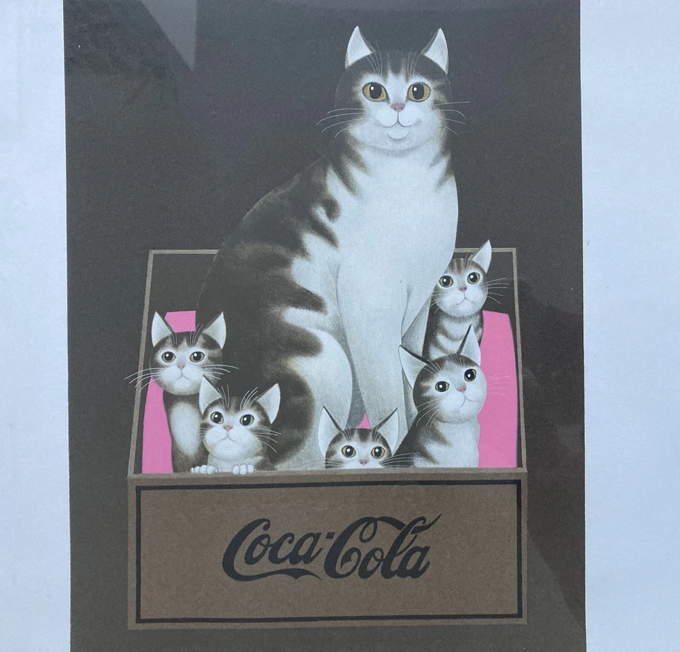 Jan Balet Grafik Lithographie “ Coca-Cola Cats “ Katzen Motiv 213/300 signiert - Bild 4 von 4