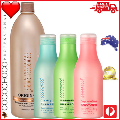    COCOCHOCO ORIGINAL Keratin 1000ml + Shampoo + Conditioner 400ml Salon Bundle