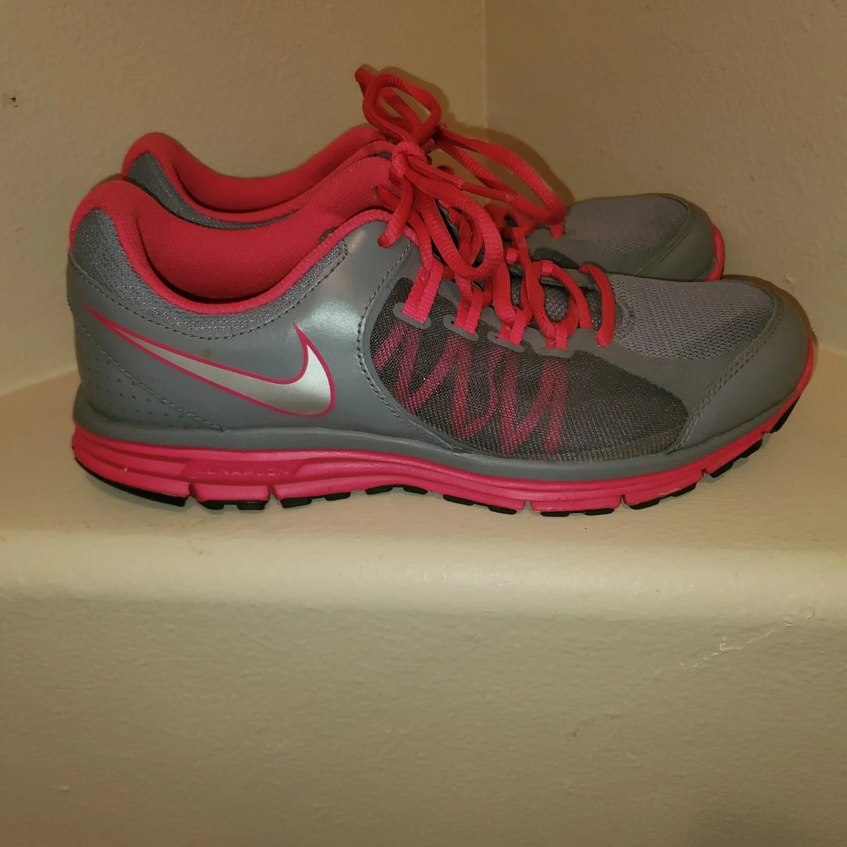 Nike Lunar Forever 3 US 9 40.5. Gray Pink Fitsole Running Shoes | eBay