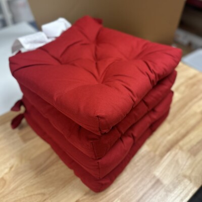 Set Of 4 Ikea MALINDA Chair Pad Seat Cushion Red Wine Indoor Outdoor 16/14x15x3''
