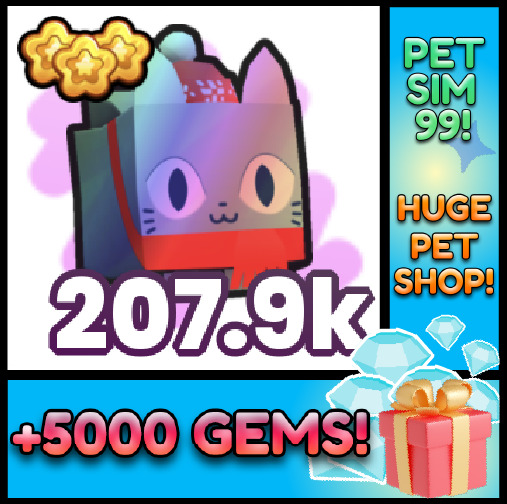 PET SIMULATOR 99 - PS99 - ROBLOX - GEMS - PETS - HUGES - CHEAP AND