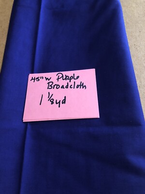 Broadcloth Fabric 45'' Cotton Polyester Blend - 1 1/8 Yard Remnant Purple
