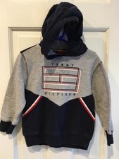 BOYS HOODED SWEATSHIRT 3T RED/GREY NAVY 3 TODDLER TOMMY HILFIGER