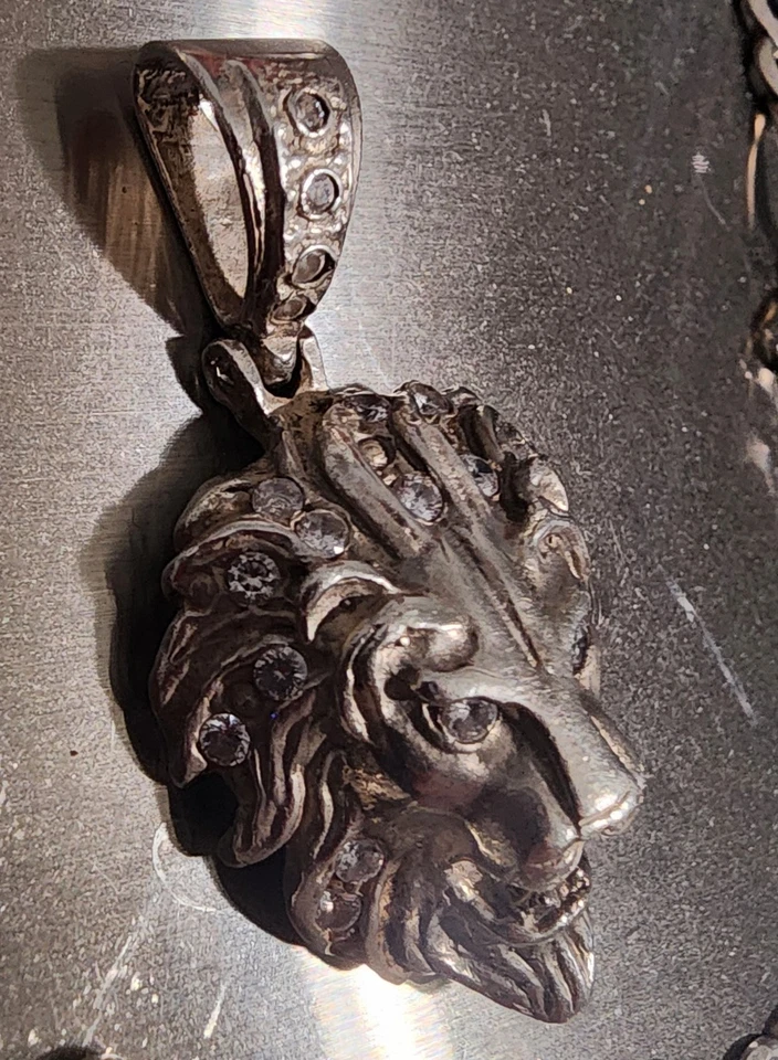 Cadena de plata con león de plata 37 gramos Foto 3 de 4