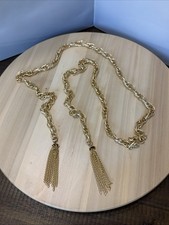 Vintage Y2K 90s Chain Belt Gold Toned Festival BOHO 54"