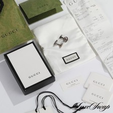 #1 MENSWEAR Gucci Made in Italy .925 Sterling Silver GG Monogram Cufflinks NR