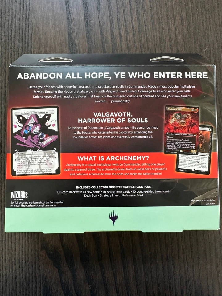 Magic The Gathering MTG Endless Punishment Duskmourn Commander Deck New Sealed - Image 2 of 2