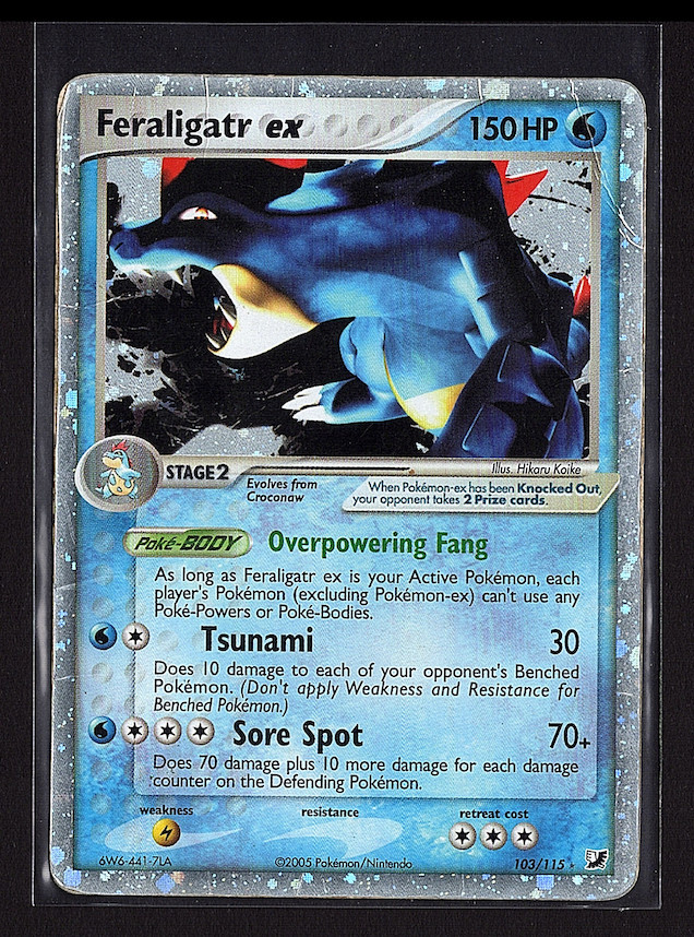 2005 Pokemon Ex Unseen Forces Feraligatr ex 103/115 Holo Rare Foil