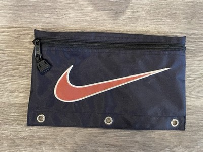 Vintage 90s Nike Swoosh Notebook Pencil Holder Pouch Blue for 3-ring binder  }