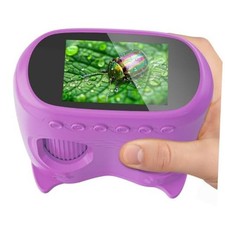 2-in-1 Kids Microscope Telescope, 2.0" 1000X Digital Microscope for Purple