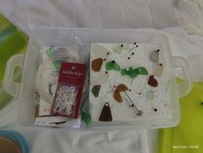 Jewelry Making Kit with Sea Glass, Wire, and Charms in Storage Box