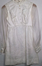 Vintage First Communion Dress Girls Size 5 Sheer Layer Long Sleeves Ivory