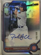 2022 Bowman CHROME Parker Chavers Refractor Auto /499 1st Bowman CPA-PC On Card