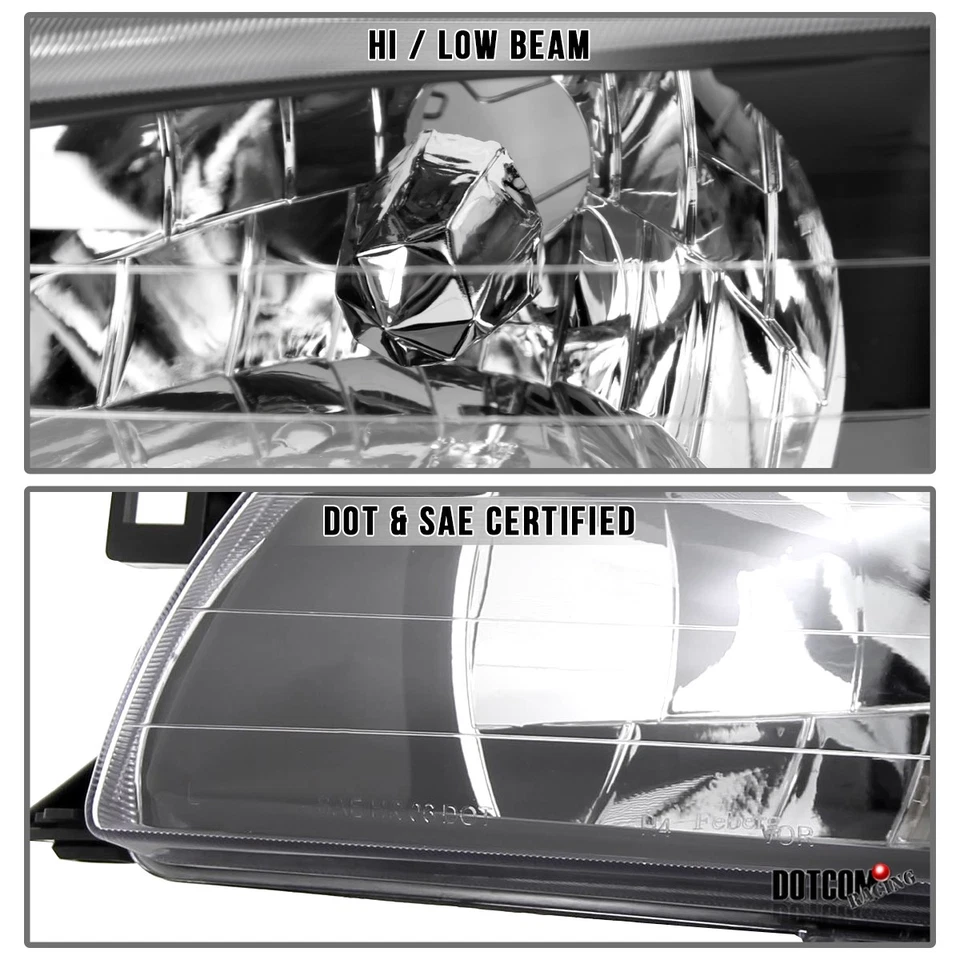 Fit 1995-2001 Subaru Impreza WRX Black Headlights+Corner Signal Lamps 4PC 95-01 - Image 4 of 4