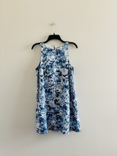 Abercrombie & Fitch Dress Blue Floral Sleeveless Linen Small NWT Classic Resort