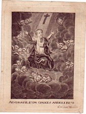 Kopergravure Adorate eum omnes angeli eius. Cornelis VAN MERLEN