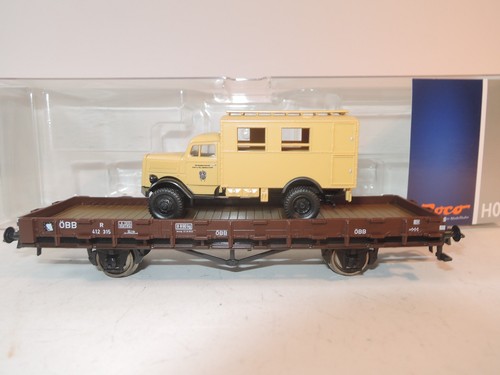 ++ G2746 Roco 67261 Rungenwagen R  mit LKW Opel Blitz Post Österreich KK NEM NEU | Zustand: Gebraucht