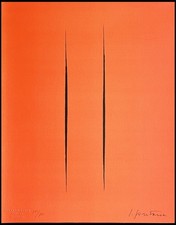 Lucio Fontana Litografia [COA originale firmata a penna] numerata a matita ì