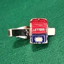 US Post Office Tie Bar Clip Letter Carrier Red/Blue USPS Mail Box By Hook-Fast