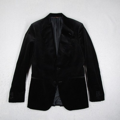Roberto Cavalli Mens 48 IT Black Velvet Suit 2 Button CUX820I Made in Italy