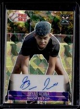 2021 Pro Set Metal - 1991 Pro Set Base Auto Crystal Purple Bryan Acuna 5/15