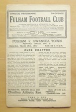 FULHAM v SWANSEA TOWN 1946/1947 Football Programme