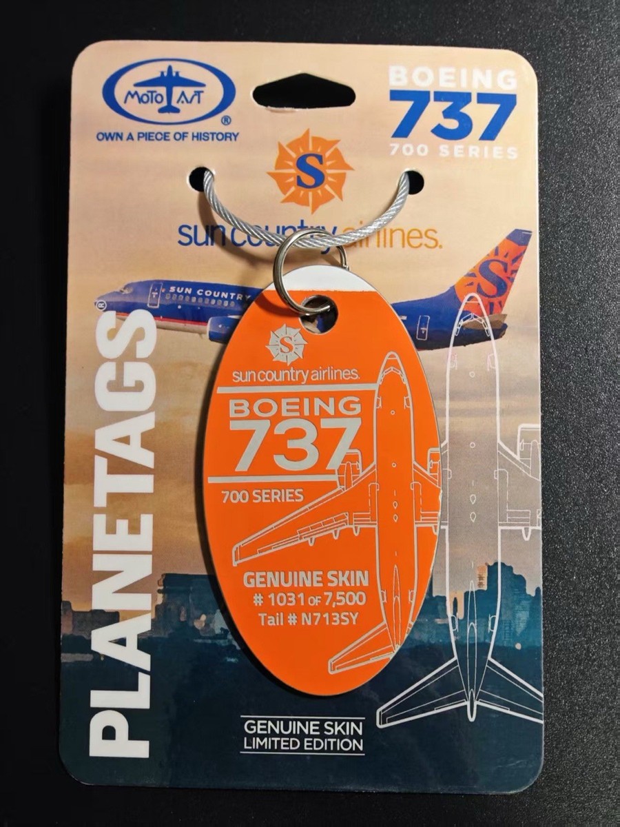 SY サンカントリー航空 Planetags B737 Sun Country Airlines® 737 N713SY PlaneTags – MotoArt PlaneTags