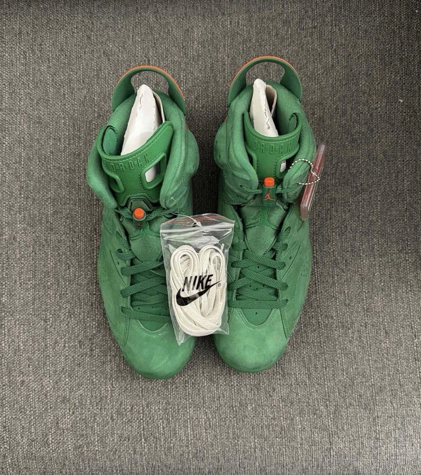 Talla 10.5 - Air Jordan 6 Retro NRG Gamuza Verde Gatorade Foto 3 de 4