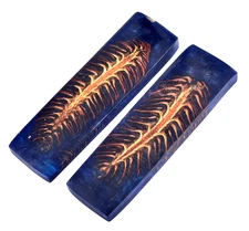 Custom Made Stabilized Pine Cones Resin Pair Scales For Knife Making Handle 2953