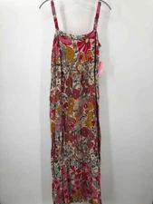 Pre-Owned Natural Life Pink Size Medium Floral Shift Maxi Sleeveless Dress