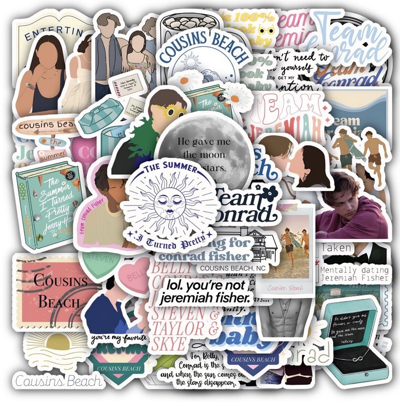 10 PCS MYSTERY THE SUMMER I TURNED PRETTY Book Themed Stickers planner, journal