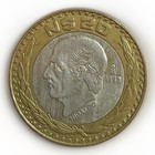 1993 MEXICO 20 NUEVOS PESOS- BIMETAL WITH 7.77 GRAM .925 SILVER CENTER-FREE SHIP — photo 1