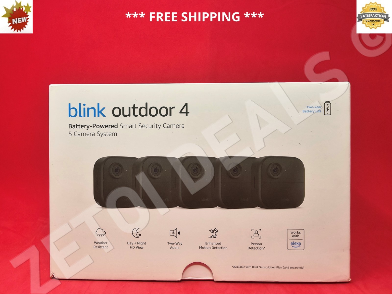 **BRAND NEW** Blink Outdoor 4 - Battery-Powered Smart Security 5-Camera System