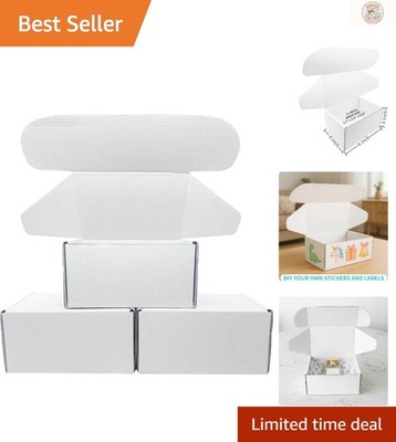 Efficient White Cardboard Shipping Boxes for Small Business - 2 Pack, 6x4x3 Inch