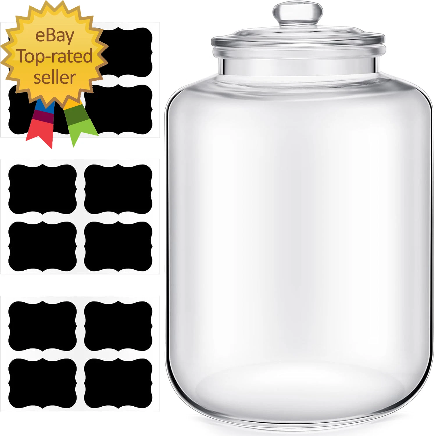 4 Gallon Glass Jar with Lid Large Cookie Jar with Big Opening Airtight Food Stor