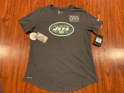 Nike Women s New York Jets Crucial Catch Cancer Tri Blend Jersey Shirt Medium M