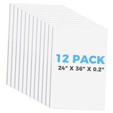 Foam Board 24" x 36" x 3/16" 5mm - 12 Pack, White Poster 24x36 in 12 Pack