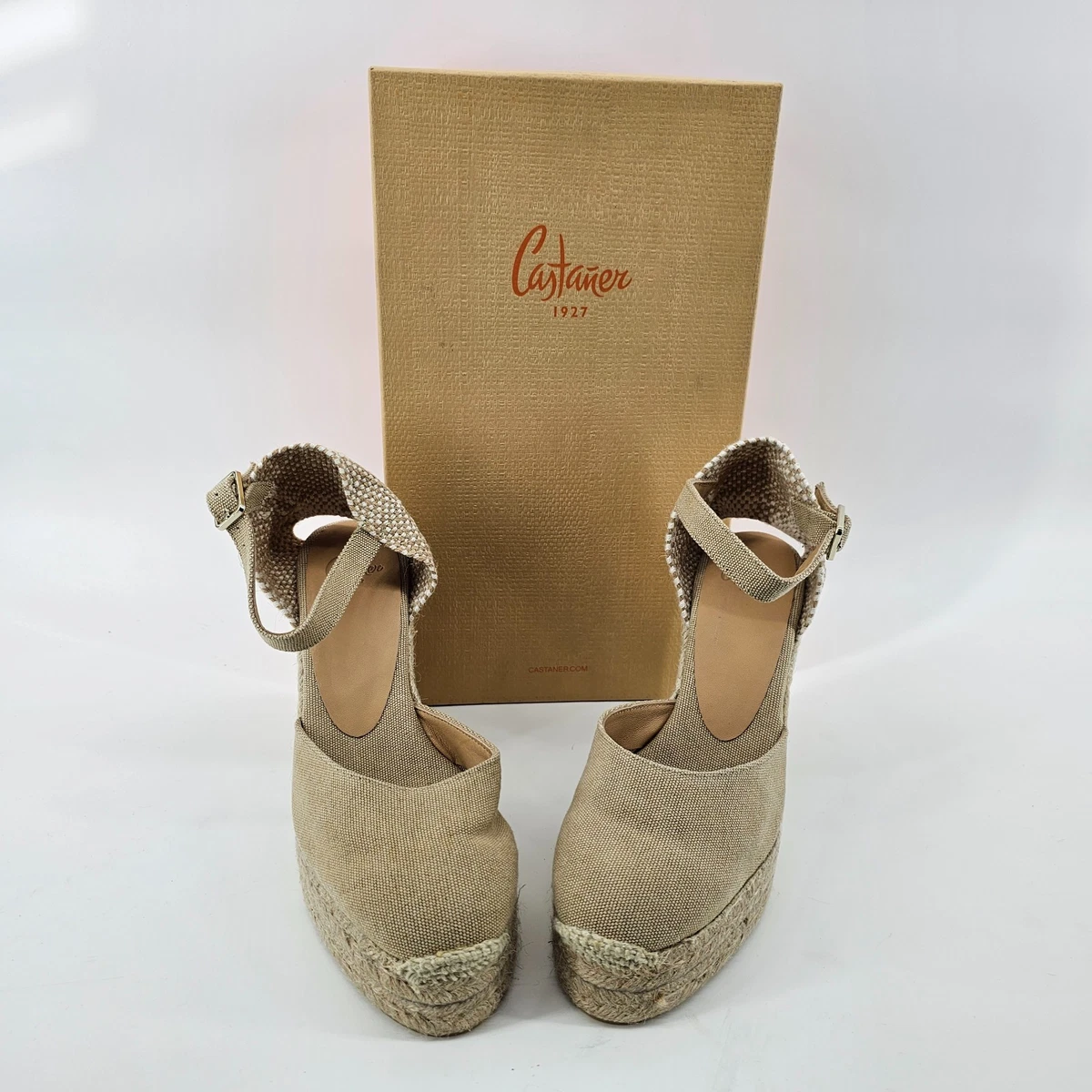 NWOT Castañer 1927 black criss cross black leather suede espadrilles size 9 castaner products for sale | eBay main image 2