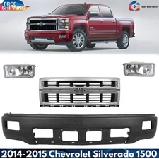 Front Bumper Paintable & Grille Kit For 2014-2015 Chevrolet Silverado 1500