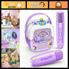 Portable Mini Karaoke Machine for Kids - Unicorn Bluetooth Speakers  2 Wireless