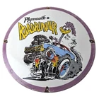 Vintage Rat Fink Sign - Plymouth Road Runner Hot Rod Gas Pump Porcelain Sign