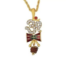 Rudraksh Om Damru Kawach Religious Hindu God Locket Pendant