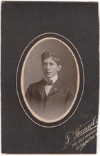 Antique CDV Circa 1900s F. Hummler Handsome Young Man In S Scranton PA
