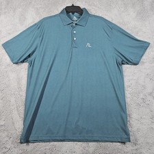 Rhoback Polo Shirt Mens Size Large Green Performance Golf Houndstooth Active