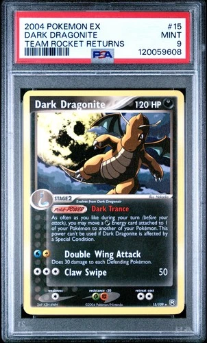2004 POKEMON EX TEAM ROCKET RETURNS #15 DARK DRAGONITE PSA 9
