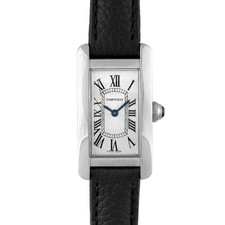 CARTIER Tank American SM WSTA0016 SS x Leather 34.8mm x 19.0mm Silver Dial [Watc