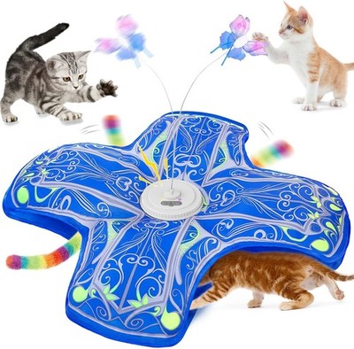 Interactive Cat Toys for Indoor Cats,[Newly Upgraded] Rechargeable Touch Activat