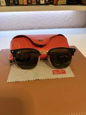 Ray Ban Clubmaster Sunglasses Black & Gold half rim RB4416 (Missing Ear Tip) - Image 1 of 4