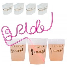 16 Pack Bride Bachelorette Party Decoration Cups Engagement Wedding Gift, 16oz
