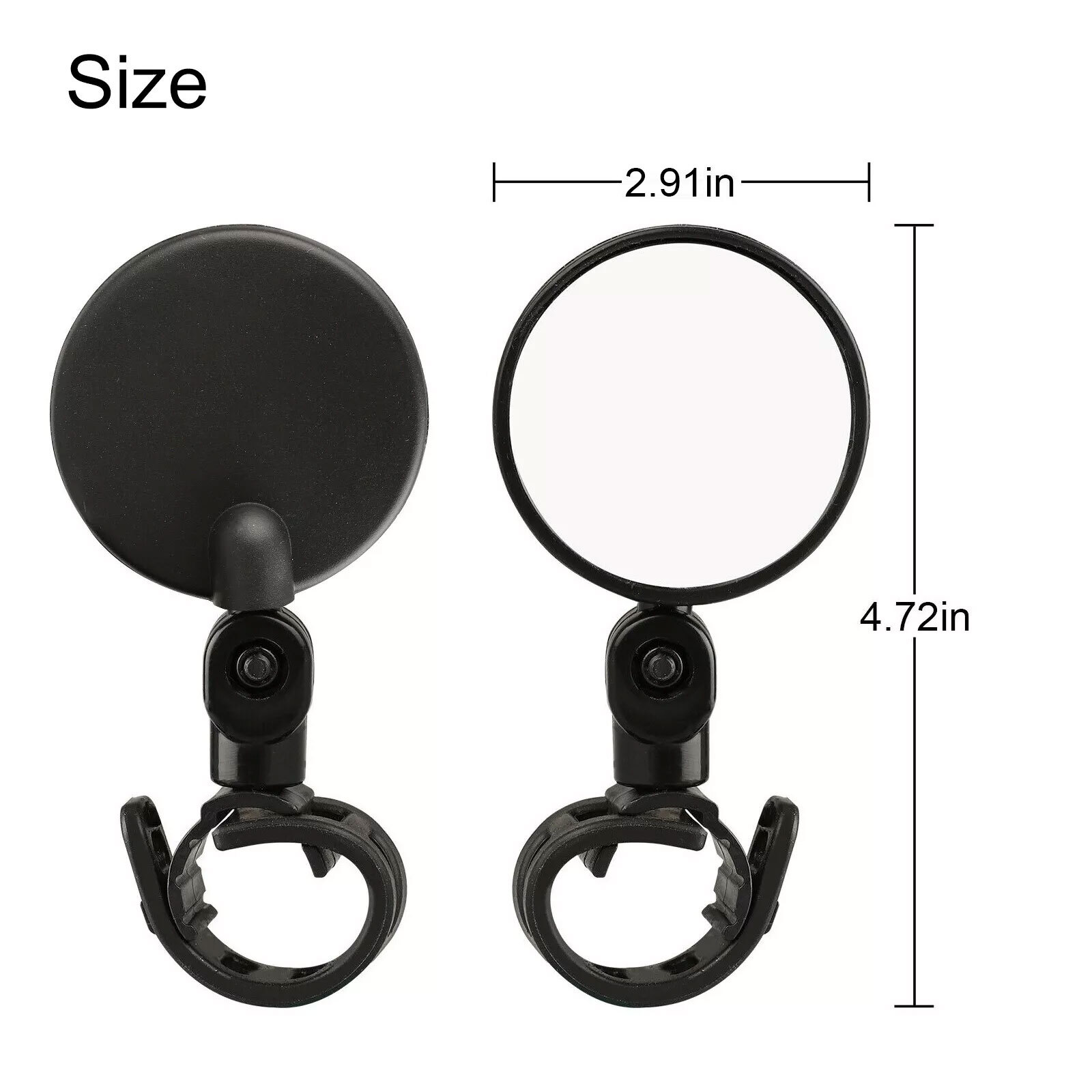 2x Rotatable Handlebar Rearview Mirror for Cycling Bike Bicycle Rear View Mirror